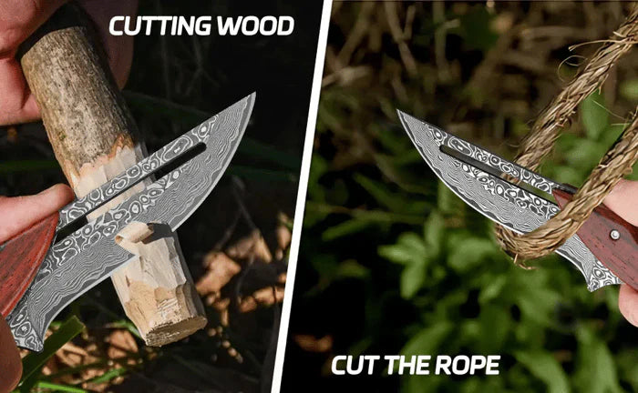 BladeCraft – Hand Forged Damascus Steel Folding Knife